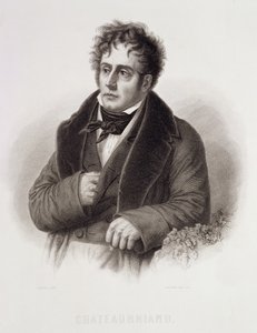 Francois Rene, Vicomte de Chateaubriand (1768-1848) gegraveerd door Rene Gaillard (c.1719-90)